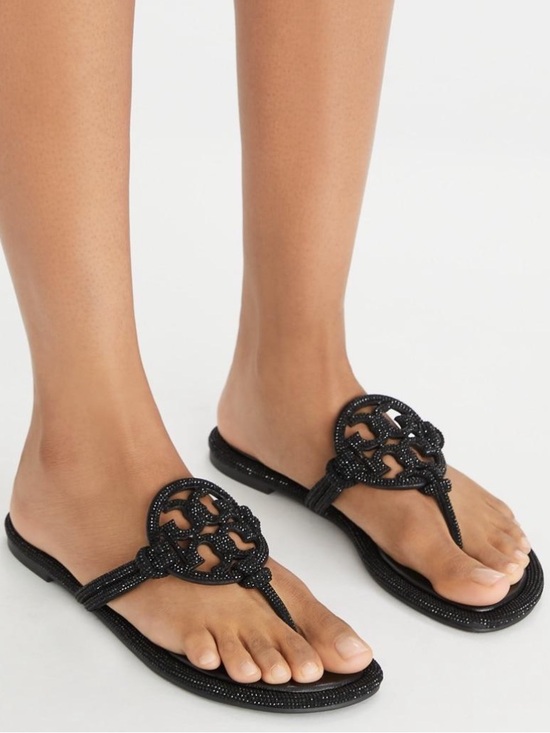 Tory Burch Shoes - NWT Tory Burch Miller Pavé Crystal Knotted Sandals in Perfect Black Size 8